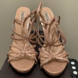 Beautiful Designer Brand Heels, Size 9 mauve gold